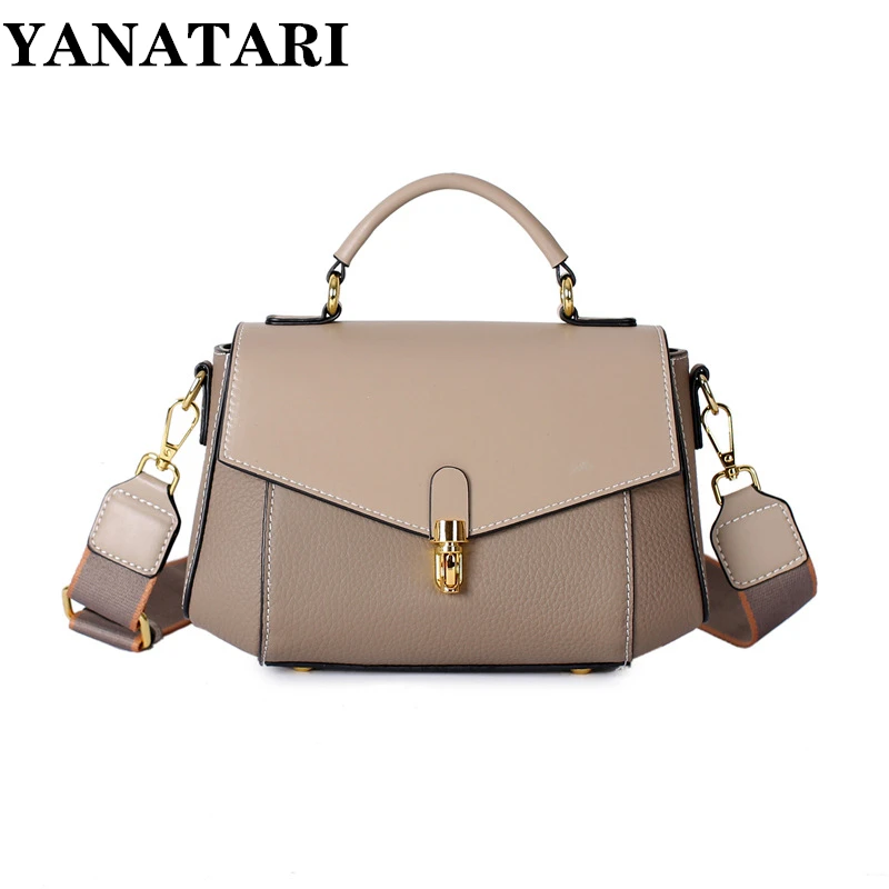 

YANATARI small bag crossbody Women Genuine Leather Messenger Bag Cow Leather Single Shoulder Hand-held Square cowhide Handbag