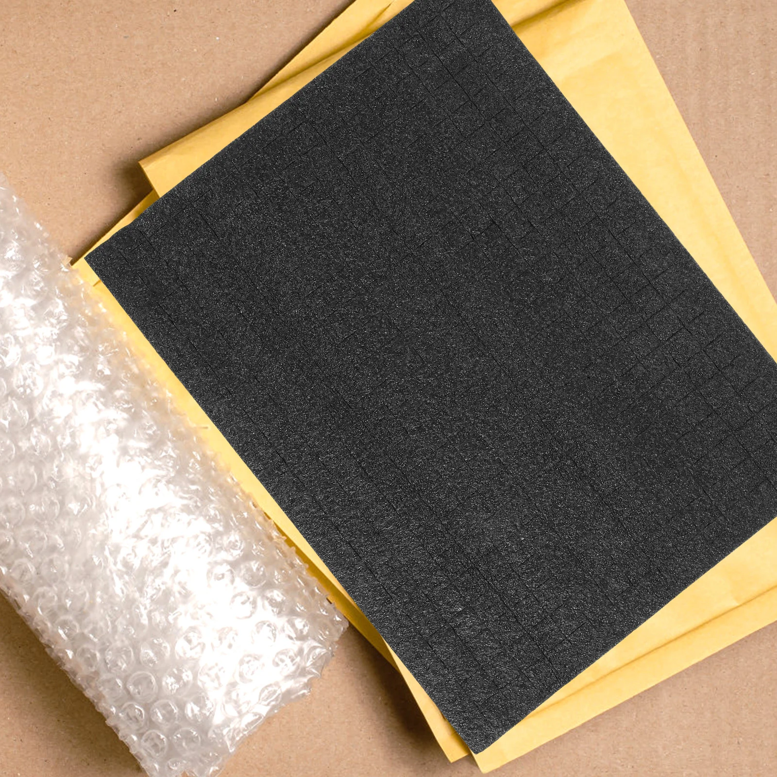 صندوق تخزين رغوي أسود 33 × 25 × 2 سم إدراج رغوة القطن اللؤلؤي تصميم المسيل للدموع لمنظم حماية الشحن والتغليف #5