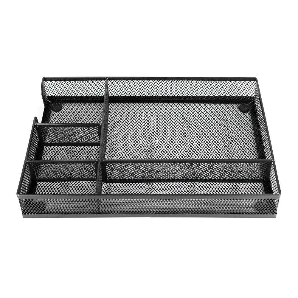 Metal Iron Storage Box Document Tray Multi Compartment Stationery Storage Tray A5 Document Storage Box Office Desk Organizer