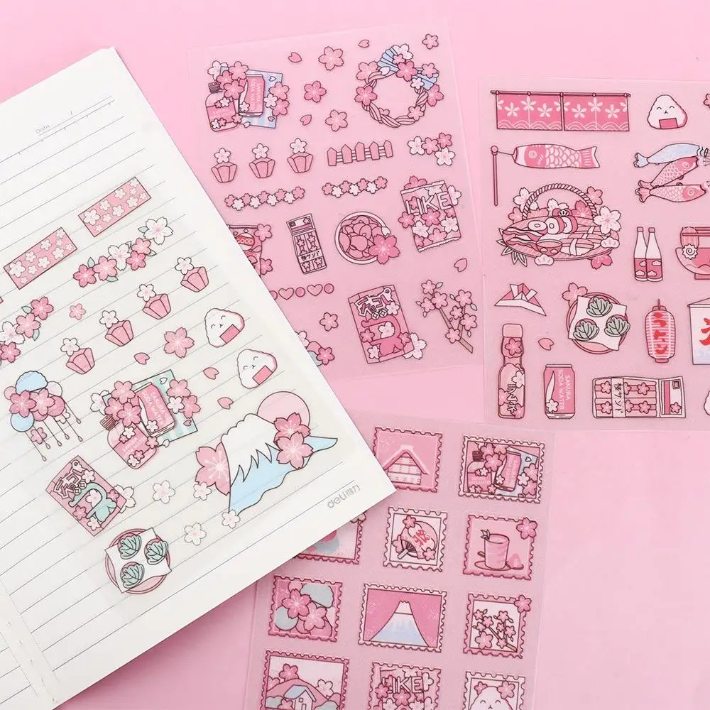 Hand Account Sticker Cartoon Decoration Sticker Pink Flash Point Sticker Decorative Sticker Diary Stickers Anime Stickers