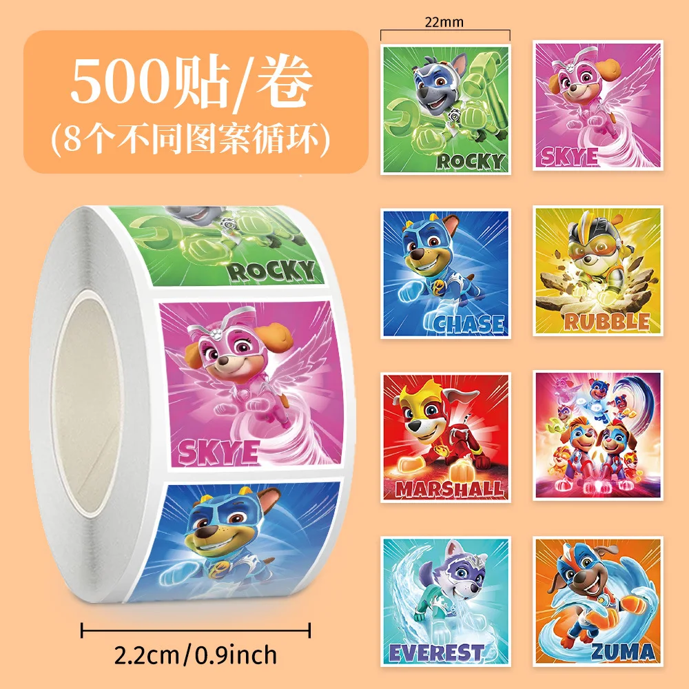 500 pièces Paw Patrols Kawaii autocollants Chase Skye Anime chien papeterie Paster enfants jouets classiques tasse enveloppe étanchéité bricolage décor cadeau