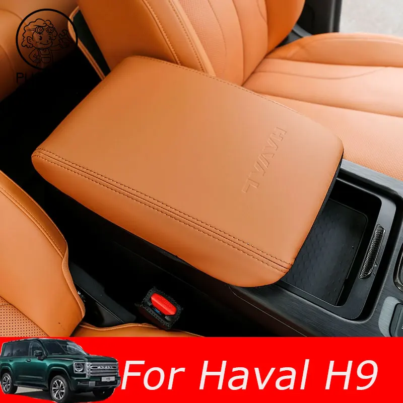 

Car Armrest Box Cover Suitable For HAVAL H9 2024 2025 Modified Suede Leather Center Armrest Leather Cover Accessories