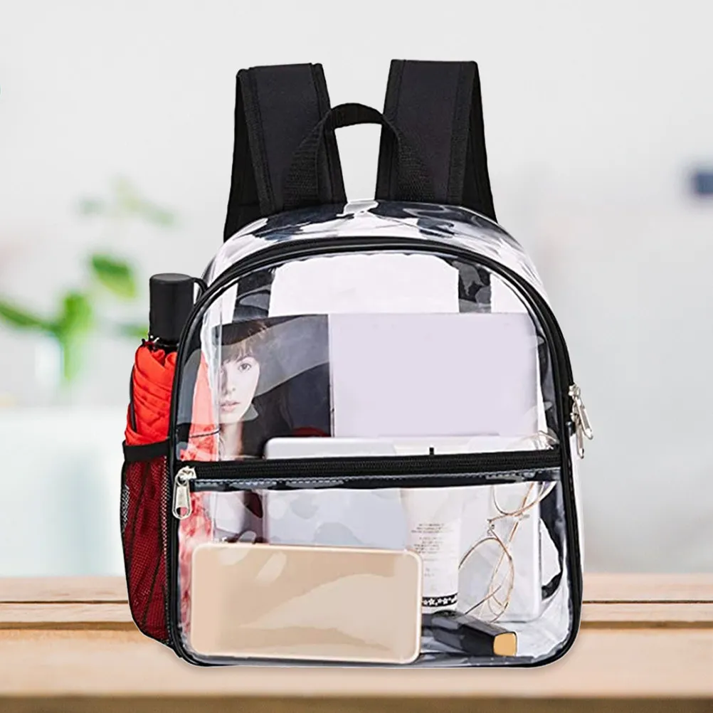 

Маленький прозрачный рюкзак из ПВХ, водонепроницаемый, для хранения вещей на открытом воздухе, одобренный для стадионов, прозрачная сумка через плечо для путешествий и повседневного использования