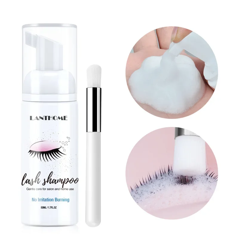 แนะนํา Lanthome Eyelash Shampoo Gentle Gentle Eyelash Cleanser พร้อมโฟมล้างเครื่องสําอาง