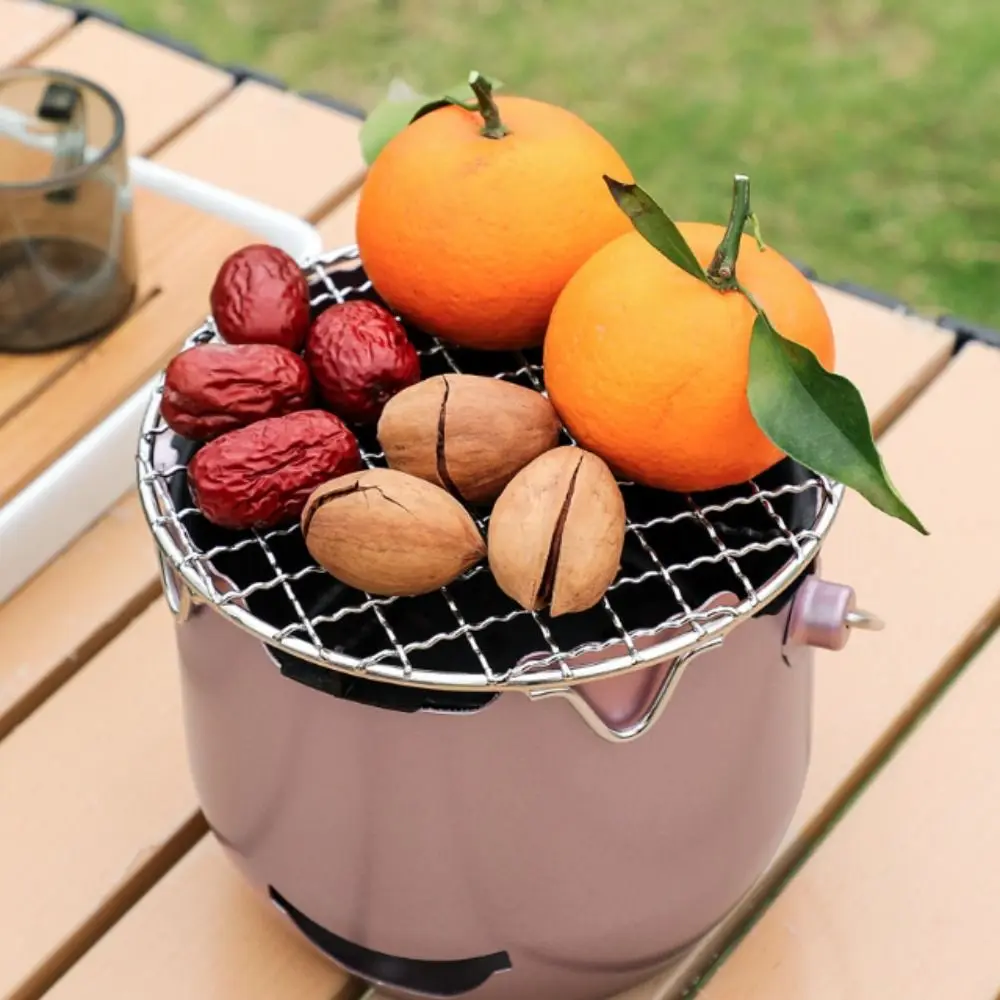 

Practical Korean Style Camping Charcoal Stove Metal Household Portable Charcoal Grill with Grill Net Barbecue Grill Outdoor