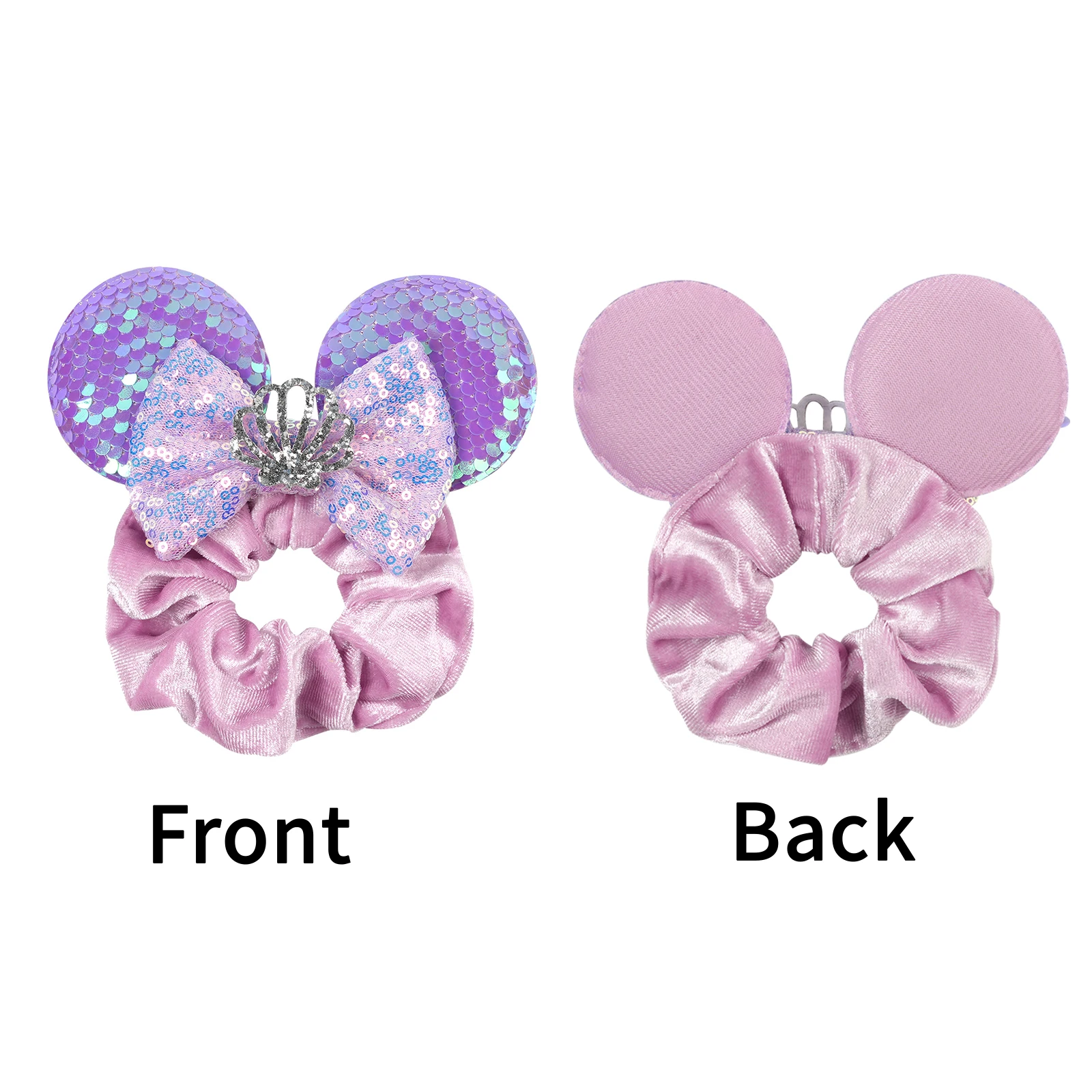 2026New Fashion Mouse Ears Single Sequin Hair Scrunchies Girls Rope Ponytail Holder Christmas Headband Festival Elastic Hairband