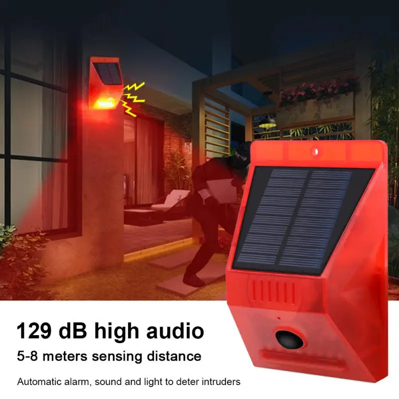 

Solar warning light LED Sound Alert Flash Warning Sound 110 remote alarm orchard anti-theft alarm Alarm System for Farm