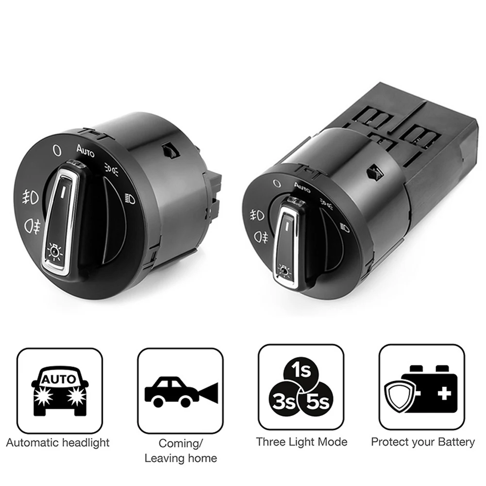 

Car Headlight Head Fog Lamp Light Control Switch for Jetta 2011-2014 Car Head Lamp Control Switch for VW Golf 2004-2013 MK5 MK6