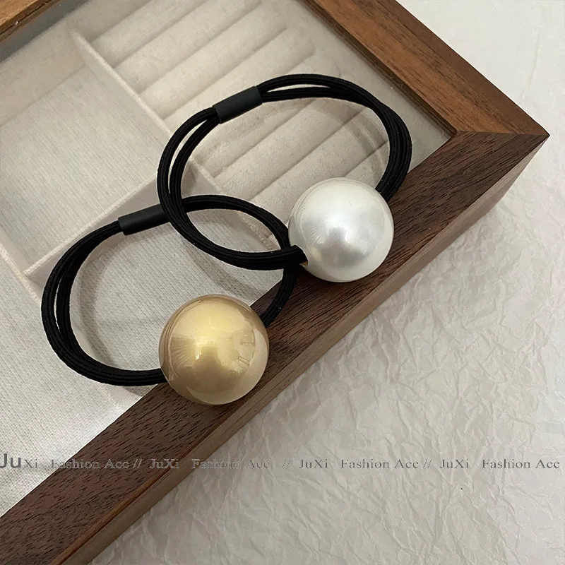 

Champagne Color Large Ball Hair Scrunchie Elastic Ponytail Holder for Teen Girls Bun Hair Accessory Soft Durable Nylon