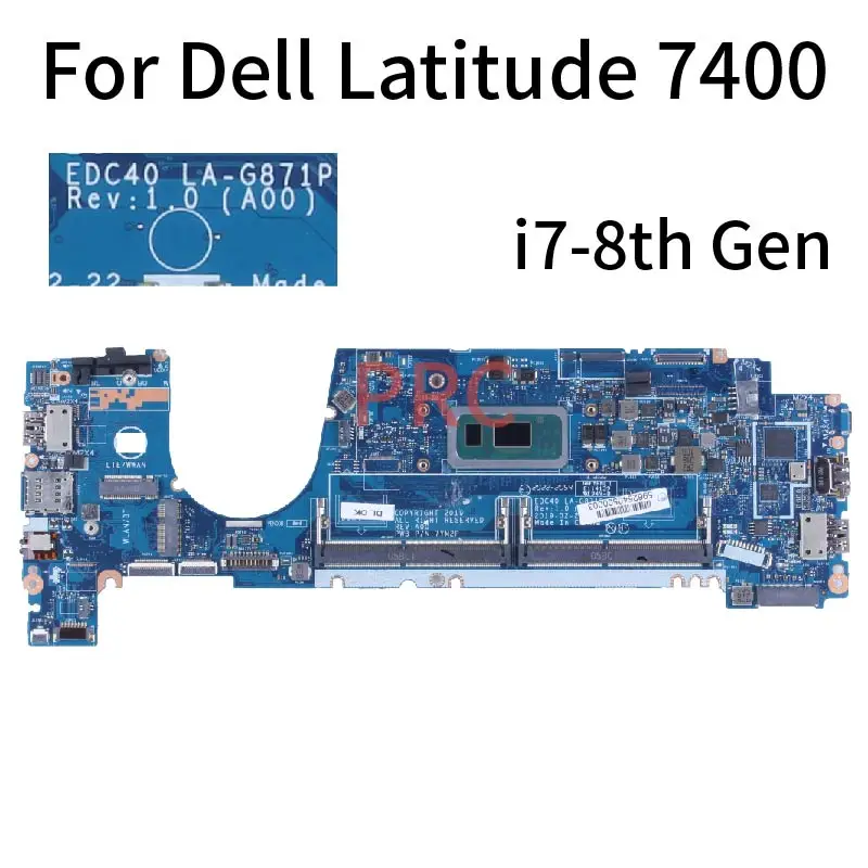 LA-G871P para dell latitude 7400 placa-mãe do portátil i5 i7 edc40