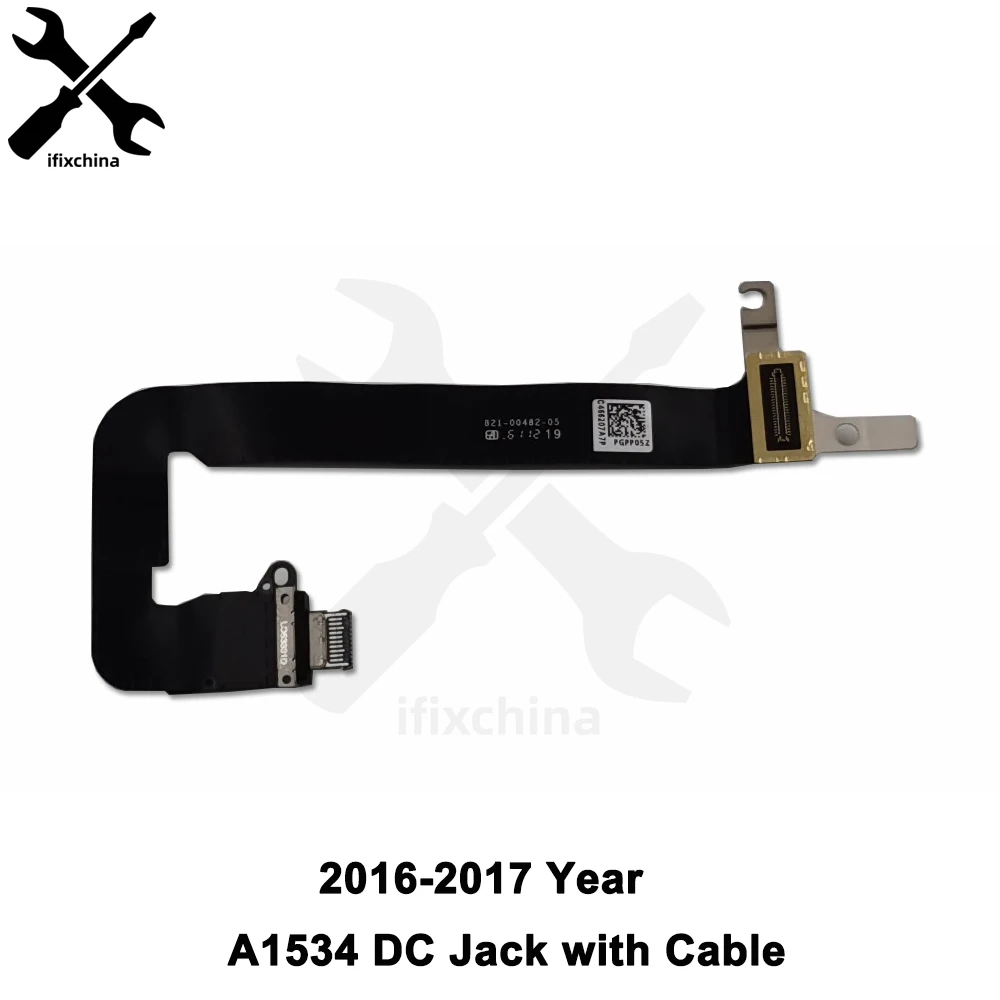 

A1534 I/O USB-C DC Charging Port Flex Cable DC Power Jack Cable 821-00828-A 821-00482-A For Macbook Retina 12" A1534 2016 2017