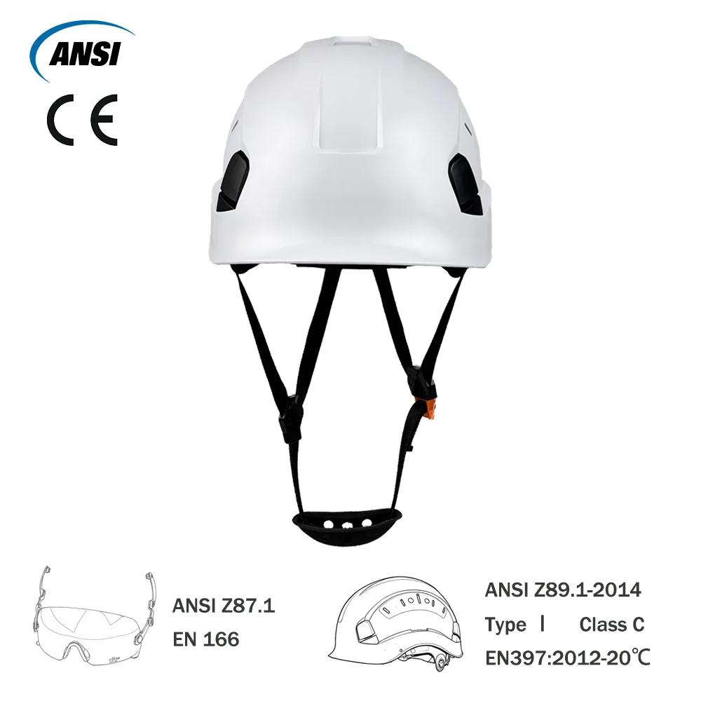 خوذة أمان البناء CE ABS قبعة صلبة نظام تهوية قابل للتعديل هاردهات حماية رأس العمل في الهواء الطلق لـ ANSI المعتمد #5