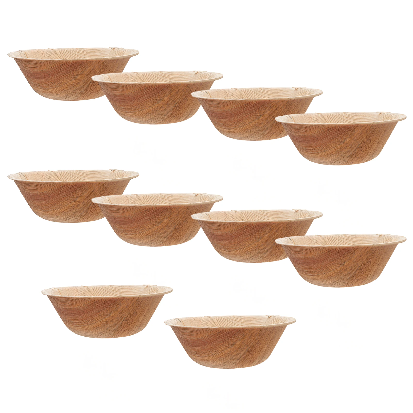 

10pcs 6 Inch Palm Leaf Bowls Salad Fruit Dessert Kitchen Party Smooth Edges Reliable Craftsmanship Dinnerware Set
