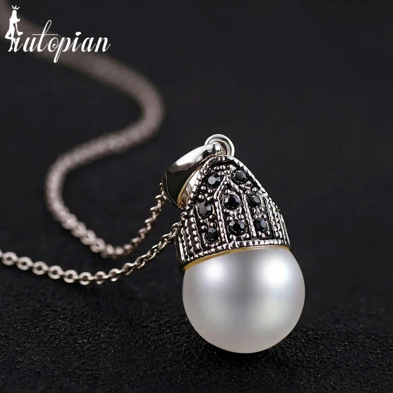 Iutopian 2016 New Arrival Vintage Simulated Pearl Pendant Necklace Top Quality Retro Jewelry Gift Anti Allergy 1#RG77442