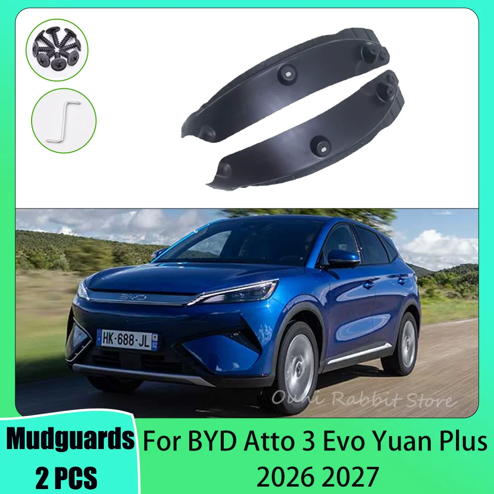 Mudguard For BYD Atto 3 Evo Yuan Plus 2026 2027 2PCS Car Mudguard Liner Inner Side Splash Protector Rear Wheel Splash Accessorie