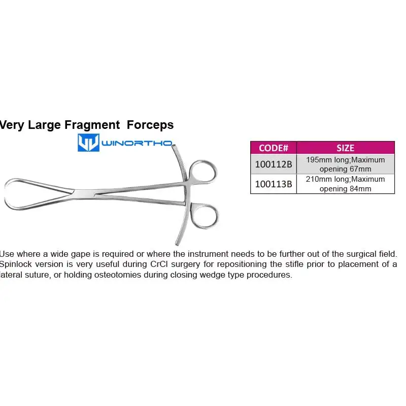 Very Large Fragment Forceps with points orthopedic instrument ao TPLO reduction instruments  vet veterianry equipment tools pet