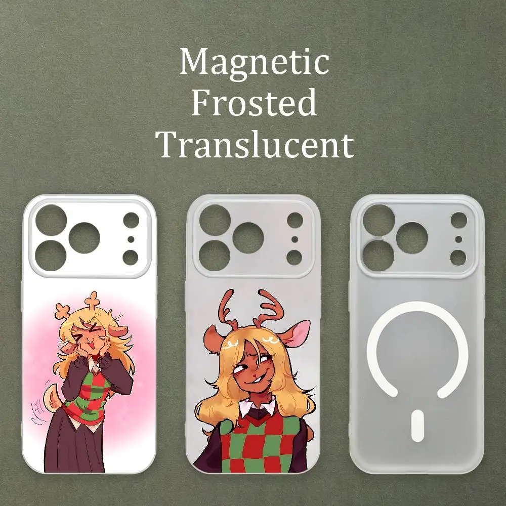 

N-Noelle Holiday Printed Case For MagSafe Matte Frosted Semi Clear TPU For iPhone 15 17 16 11 12 14 13 Pro Max