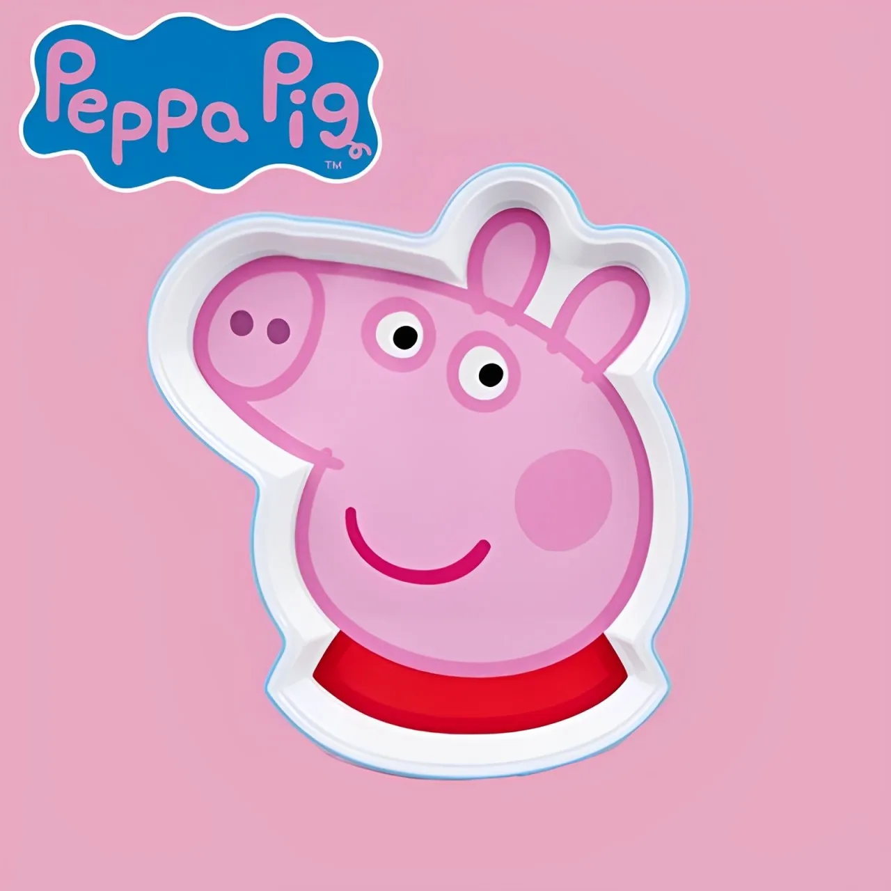 NEW 2025 Peppa Pig Kawaii Anti Fall and Non-toxic Home Dinner Plate Cartoon Cute Rectangular Plate Children's Birthday Gifts