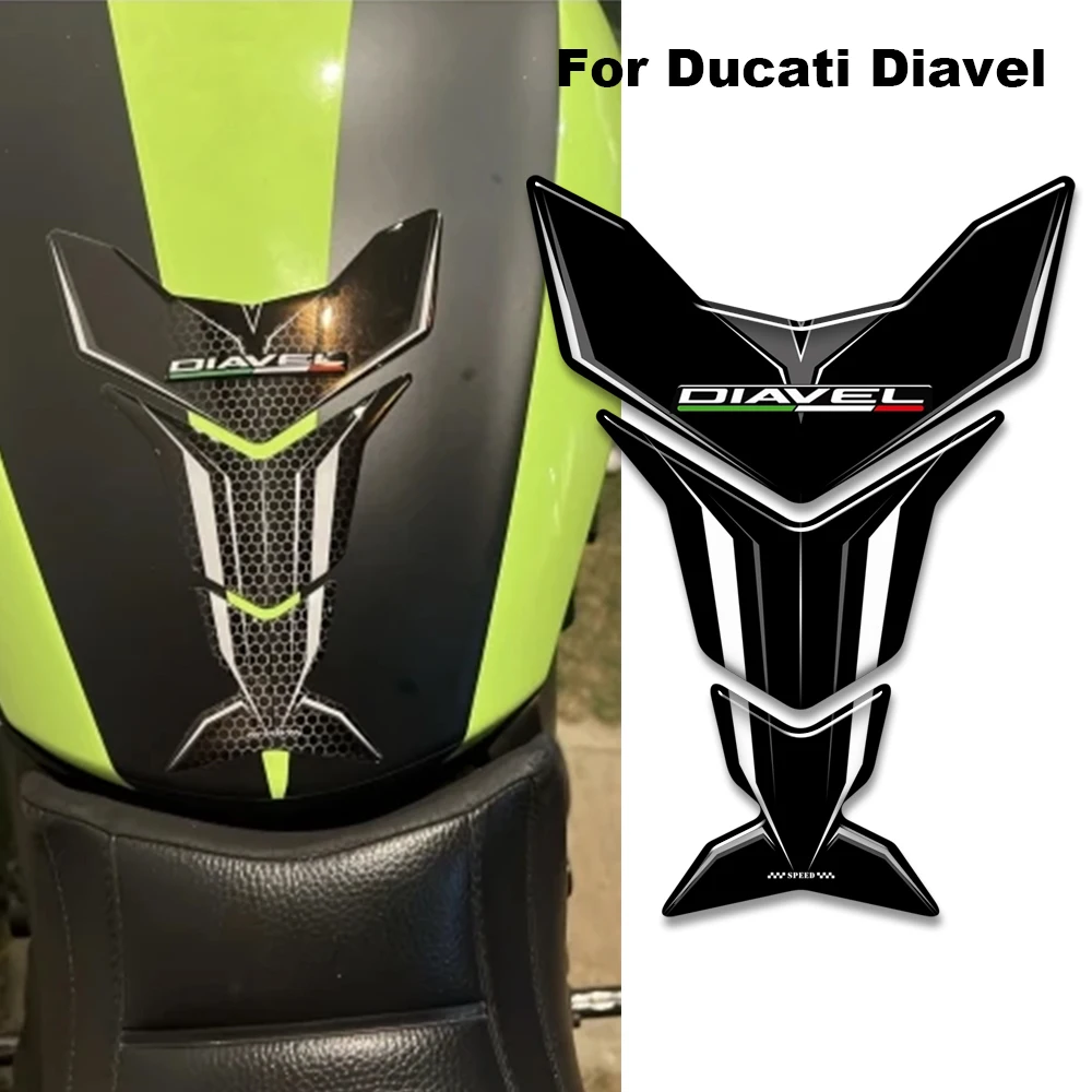 

For Ducati Diavel 1260S V2 V4 Motorcycle Tank Pad Gas Fuel Oil Kit Knee Fairing Fender Windshield Protector 3D Stickers Decals