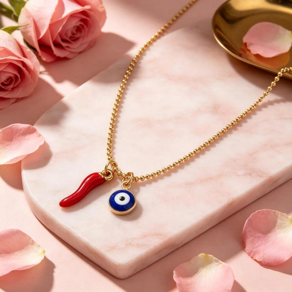 Nazar Evil Eye Necklace Unisex Blue Eye Pendant Hand of Fatima Charm Lucky Protection Jewelry Fashion Accessories Gift