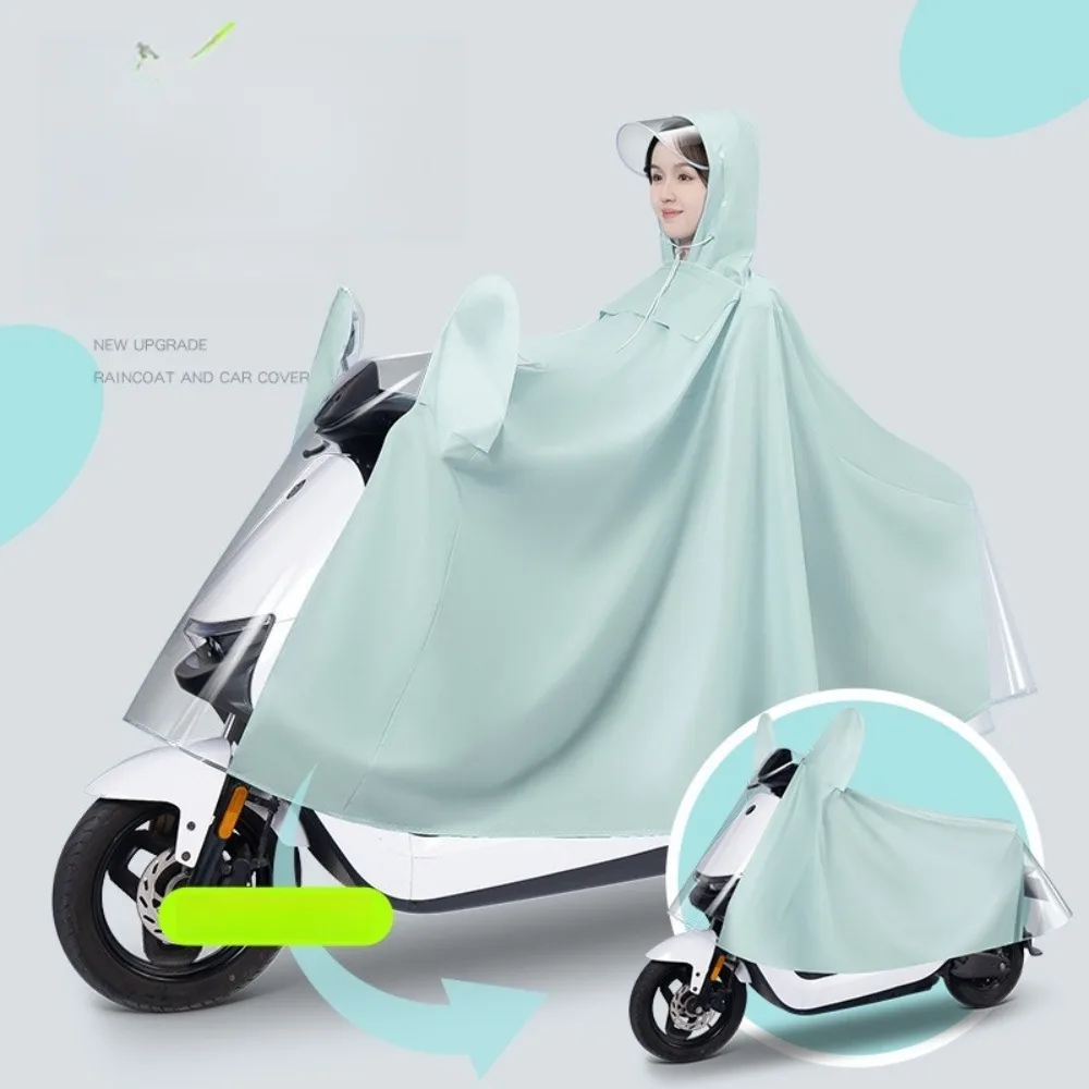 

Electric Bike Raincoat & Cover 2-in-1 - Thickened Extra-Long Waterproof Poncho (Unisex, Oxford Fabric for Heavy Rain)