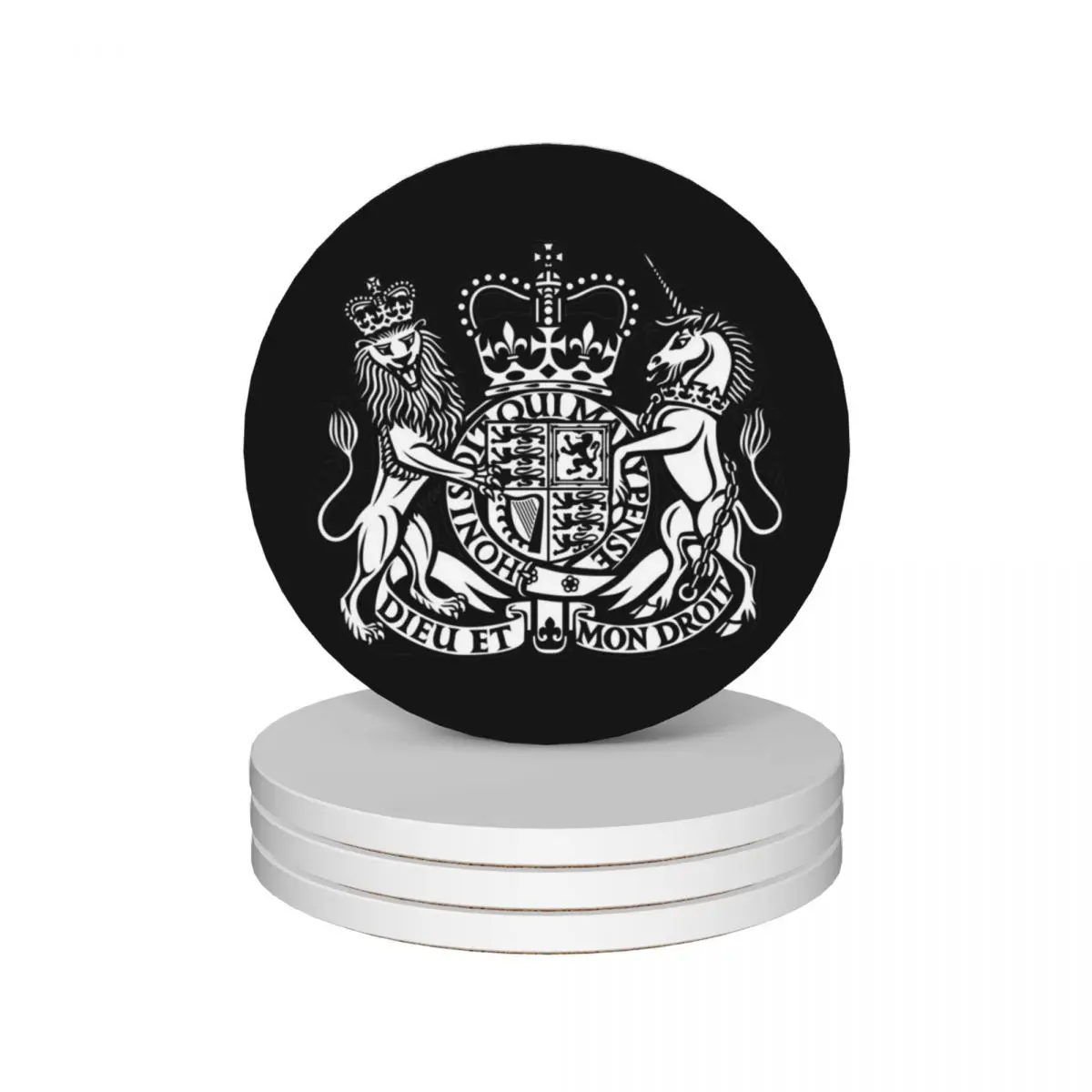 

United Kingdom Coat of Arms Ceramic Coasters (Set of 4) drink set for drinks set white Coasters