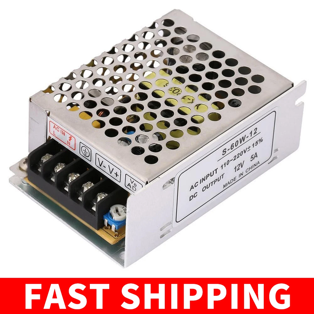 

12V 5A Power Supply Adapter 60W Switch Power Supply 220 AC To 12V DC for LED Strip