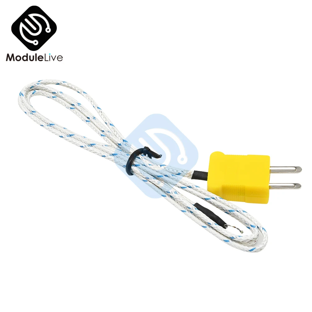 1M 100CM K Type Thermocouple Temperature Measuring Probe Sensor Cable Wire K-Type For Thermometer