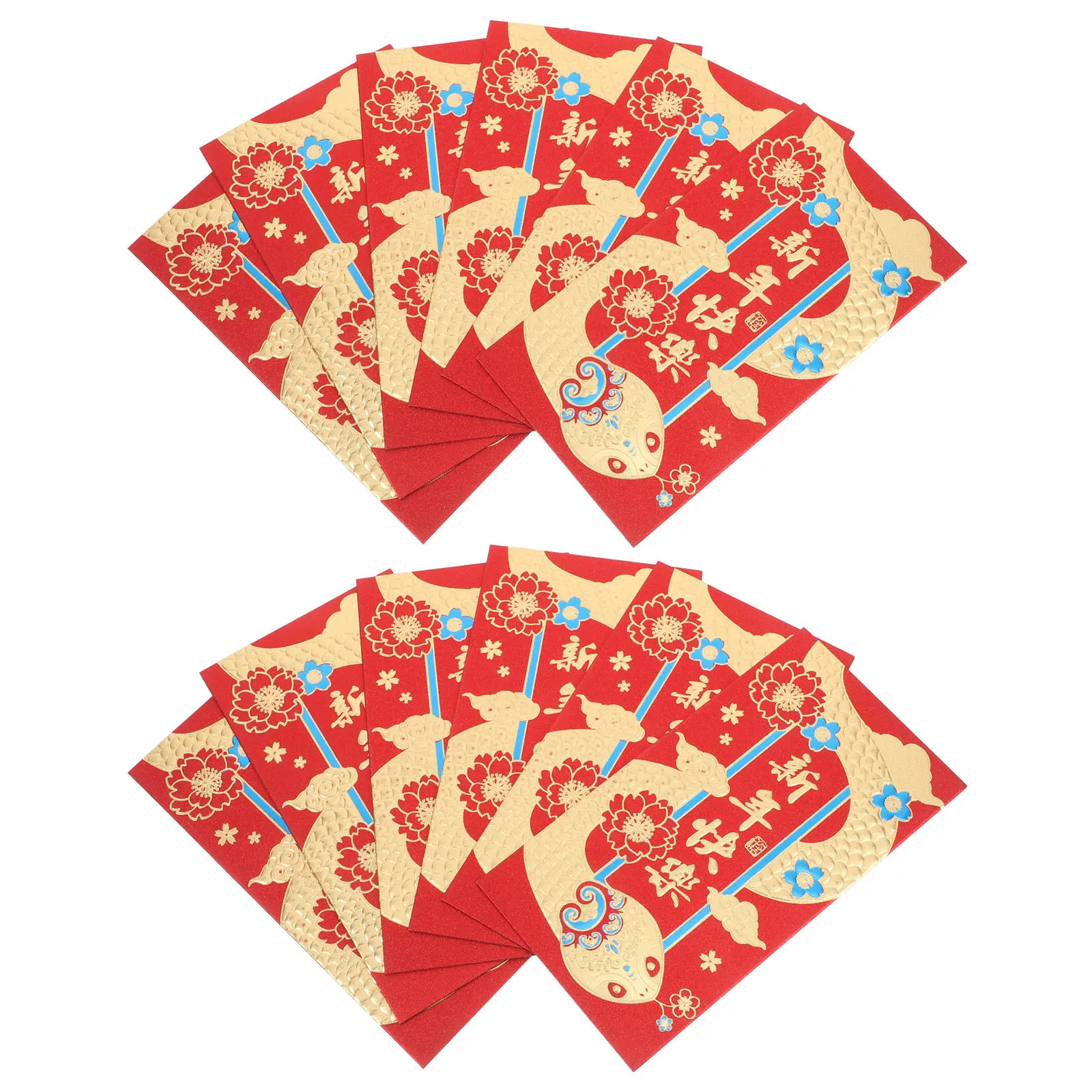 

12 шт. красных конвертов для украшения к Китайскому Новому году, конверты-пакеты с изображением змеи