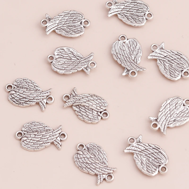 20pcs Vintage Three Leaf Pendants for DIY Bracelets