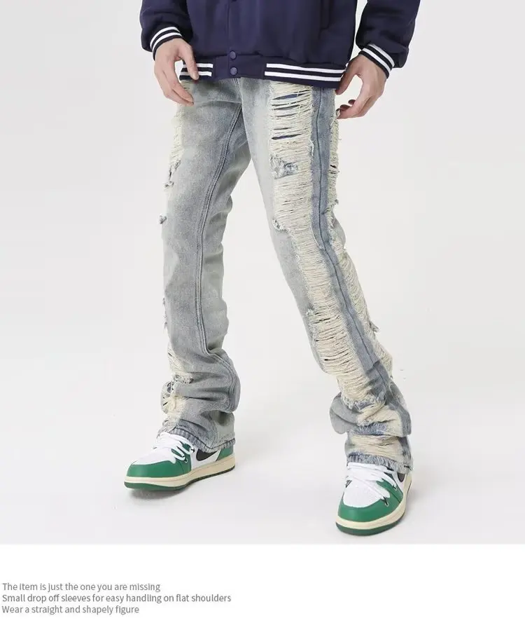 2026 Ropa Grunge Y2K Streetwear Zerrissene Baggy Jeans Hosen Herrenkleidung Gerade Hip Hop Gothic Denim Hosen Pantalon Homme – Detail 8