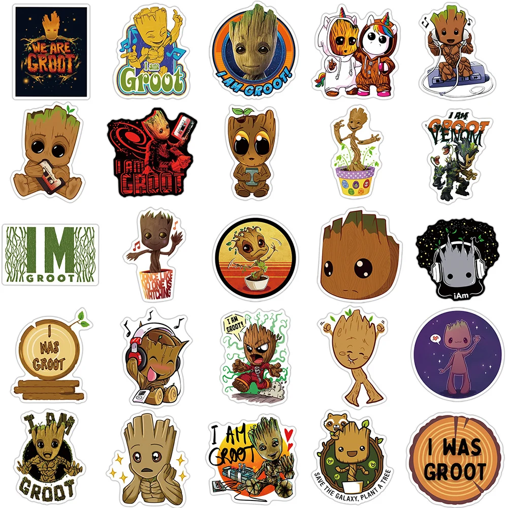 10/30/50PCS Disney Cute Groot Stickers Guardians of the Galaxy Cartoon Decals DIY Motorcycle Notebook Phone Guitar Car Kids Toy