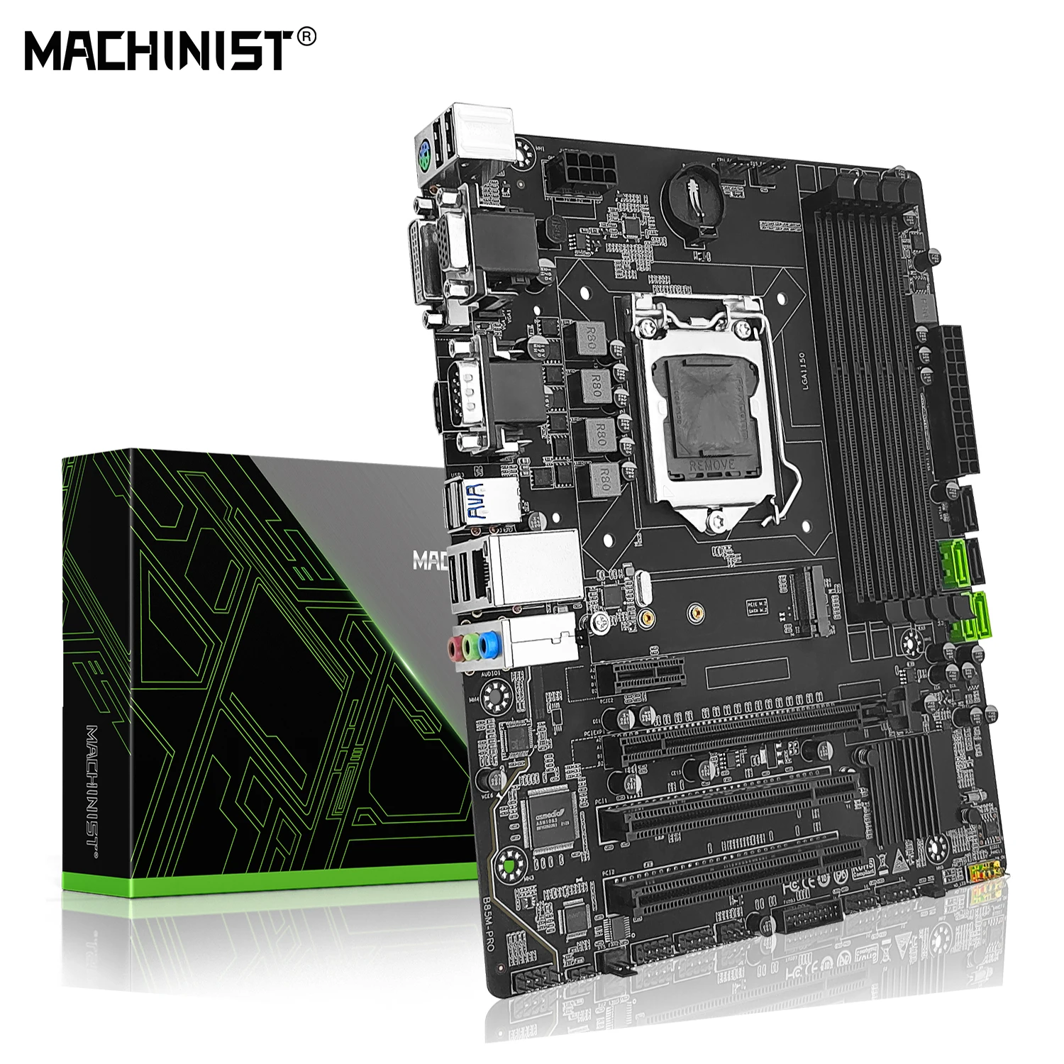 

MACHINIST B85 Motherboard LGA 1150 Support Intel Pentium Core Xeon CPU Desktop DDR3 RAM SATA NVMe WIFI M.2 B85M-PRO