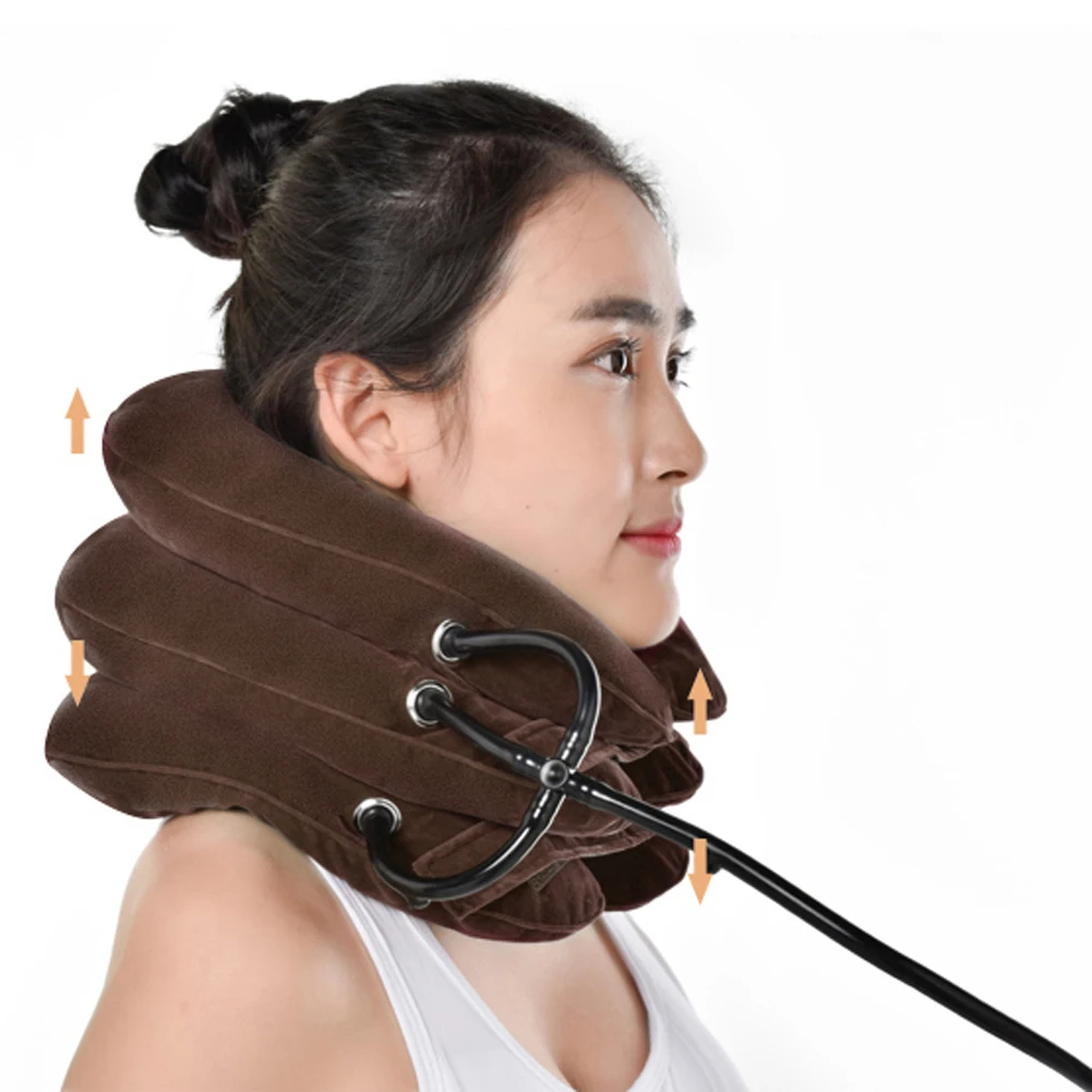 Inflatable Neck Massager Air Pain Relief Corrector Collar Neck Brace Protector Cervical Vertebra Soft Tractor Massage Devices