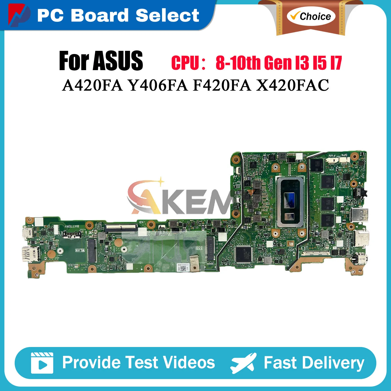 

X420FA Laptop Motherboard For ASUS VivoBook Y406FA X420F X420FA A420FA F420FA X420FAC Mainboard With I3 I5 I7 CPU 100% tests OK