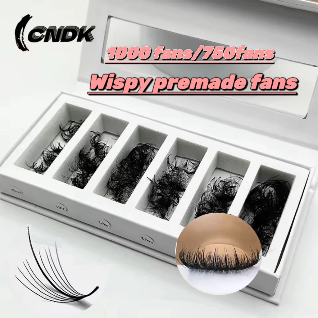 1000FANS Mix Box Pointy Base Wispy 5D 7D 9D Promade Volume Fan Eyelash Wispy Extension Loose Fans Sandwich Spikes False Lashes