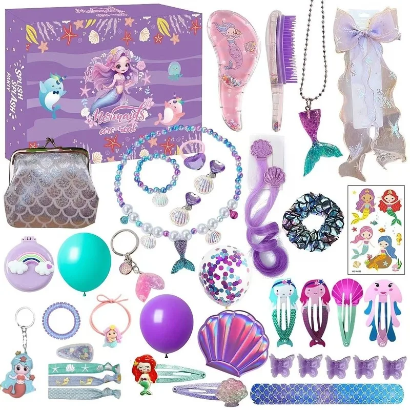 Cross Hot Purple Mermaid Girl Dress Up Jewelry Diy Set Jewelry Blind Box Toy Mystery Box Girl Surprise Birthday Gift