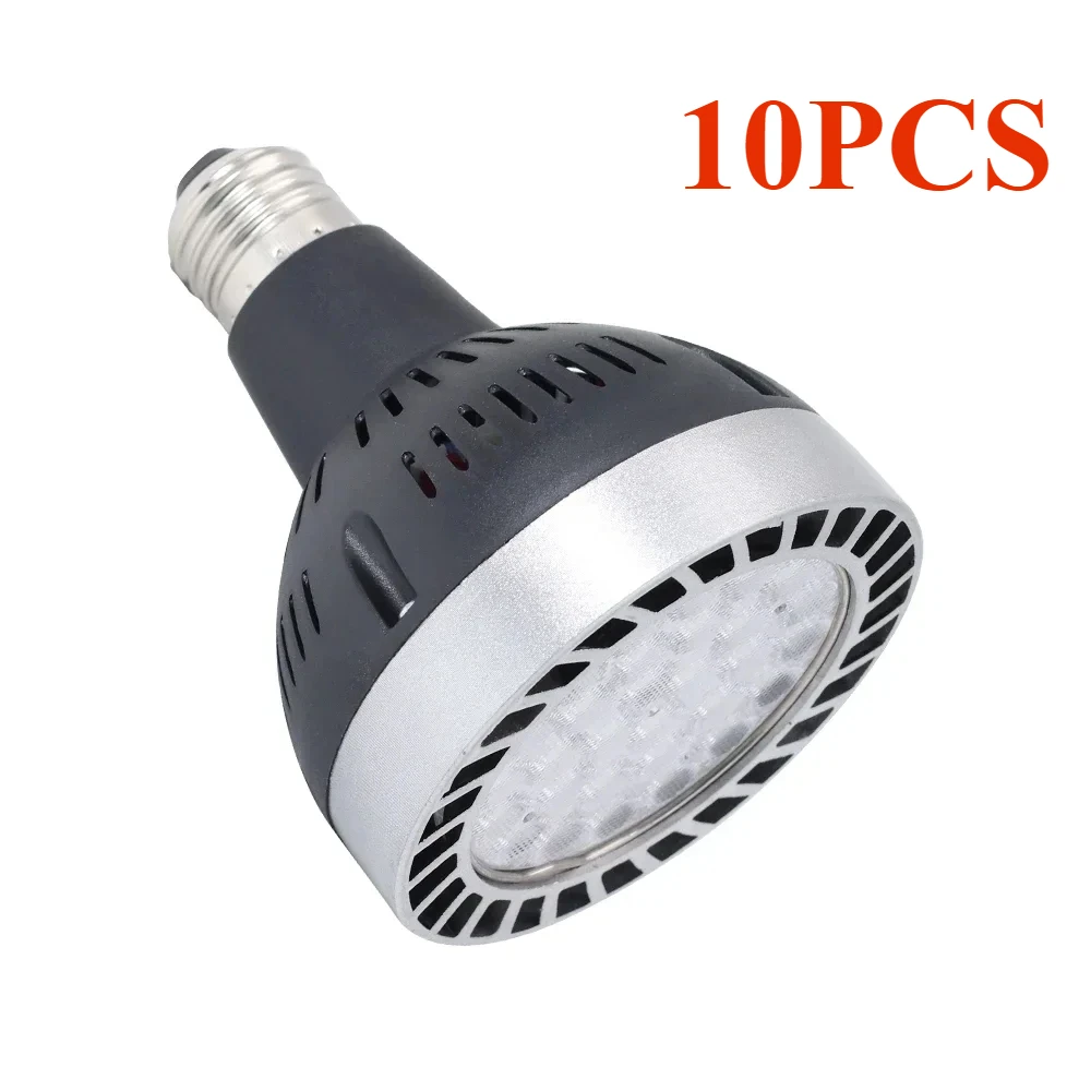 Ampoule LED haute puissance Par30, 35W, 45W, coque blanche et noire, super lumineuse, lampe à économie d'énergie, budgétaire, éclairage à la lumière du jour, 10 pièces