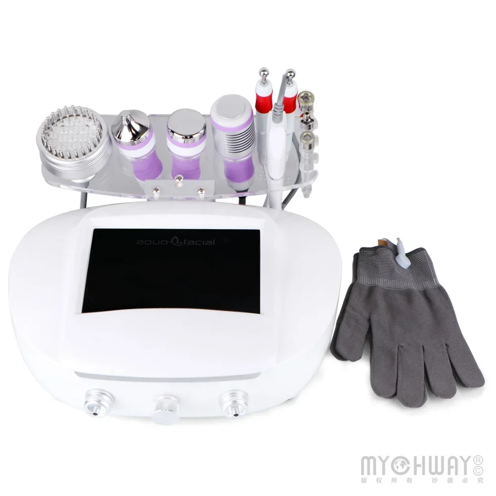 Mychway 6 in 1 Diamond Dermabrasion Ultrasonic Cold Hammer Bio Galvanic Facial Caring Dermabrasion Beauty Machine