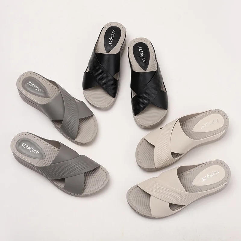 Summer New Women's Slipper Outdoor Open Toe Soft Sandal Trend Slides Beach Shoe Female Breathable Comfy Orthopedic Footwear image 5