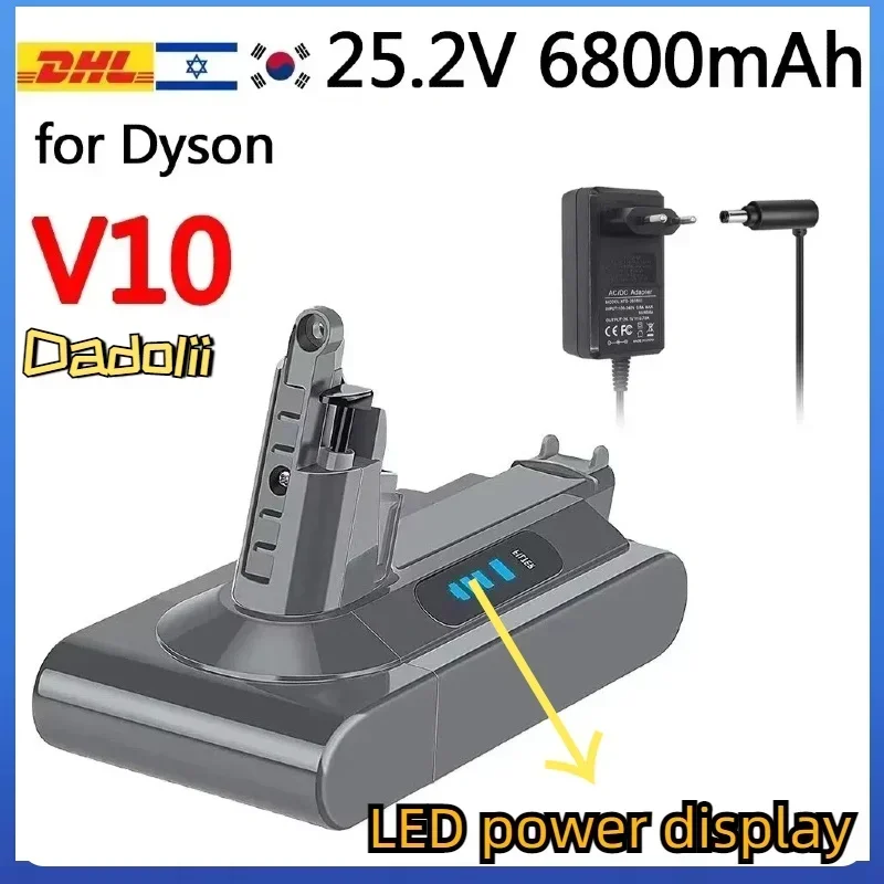 

For Dyson SV12 6800mAh 100Wh Replacement battery for Dyson V10 battery V10 Absolute Fluffy cyclone V10 Battery charger