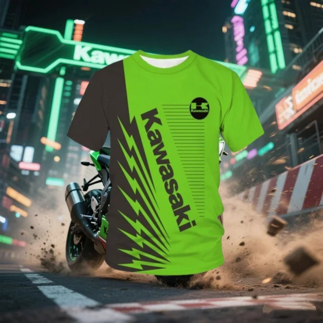 

Kawasaki Summer Outdoor Sports Quick Drying Breathable Thin T-shirt For Men And Women Motorcycle Riding Comfortable Men T-shirt