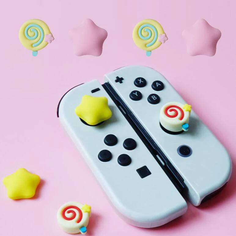 Lollipop Star Silicone Thumb Stick Grip Cap Cover For Nintendo Switch Oled NS Lite For Sony PS5 PS4 Pro PS3 Xbox One Series X/S