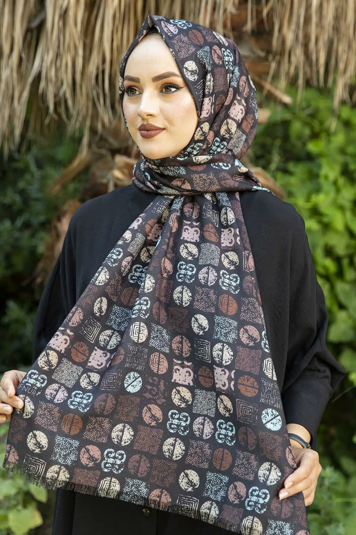 Cotton Pattern Shawl E-Winter Autumn 2021 Muslim Women Hijab headscarf Islamic Turkey