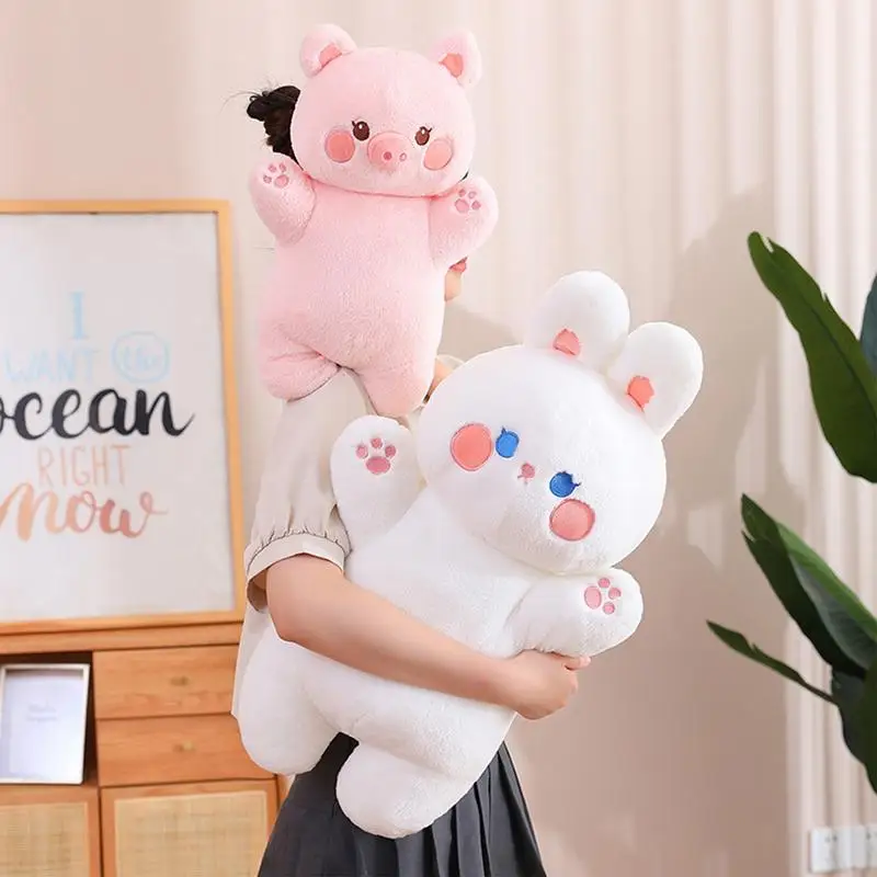 

30cm Bunny Stuffed Animal Reversible Plush Toys Animal Stuffed Plushies Strawberry Plush Pillows Cartoon Rabbit Doll Kids Gifts