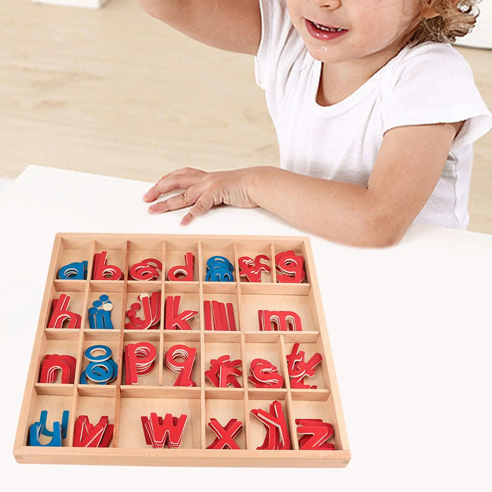 Wooden Language Educational Toys Small Moveable Alphabet for Girls Birthday