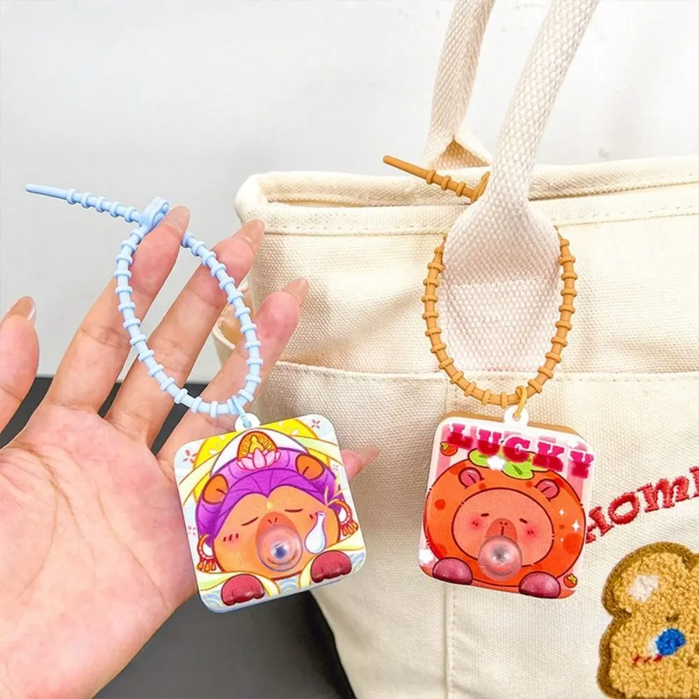 Soft Pinch To Bubble Capybara Keychain Cute Creative Spit Bubble Kapibara Bag Hanging Funny Keyring