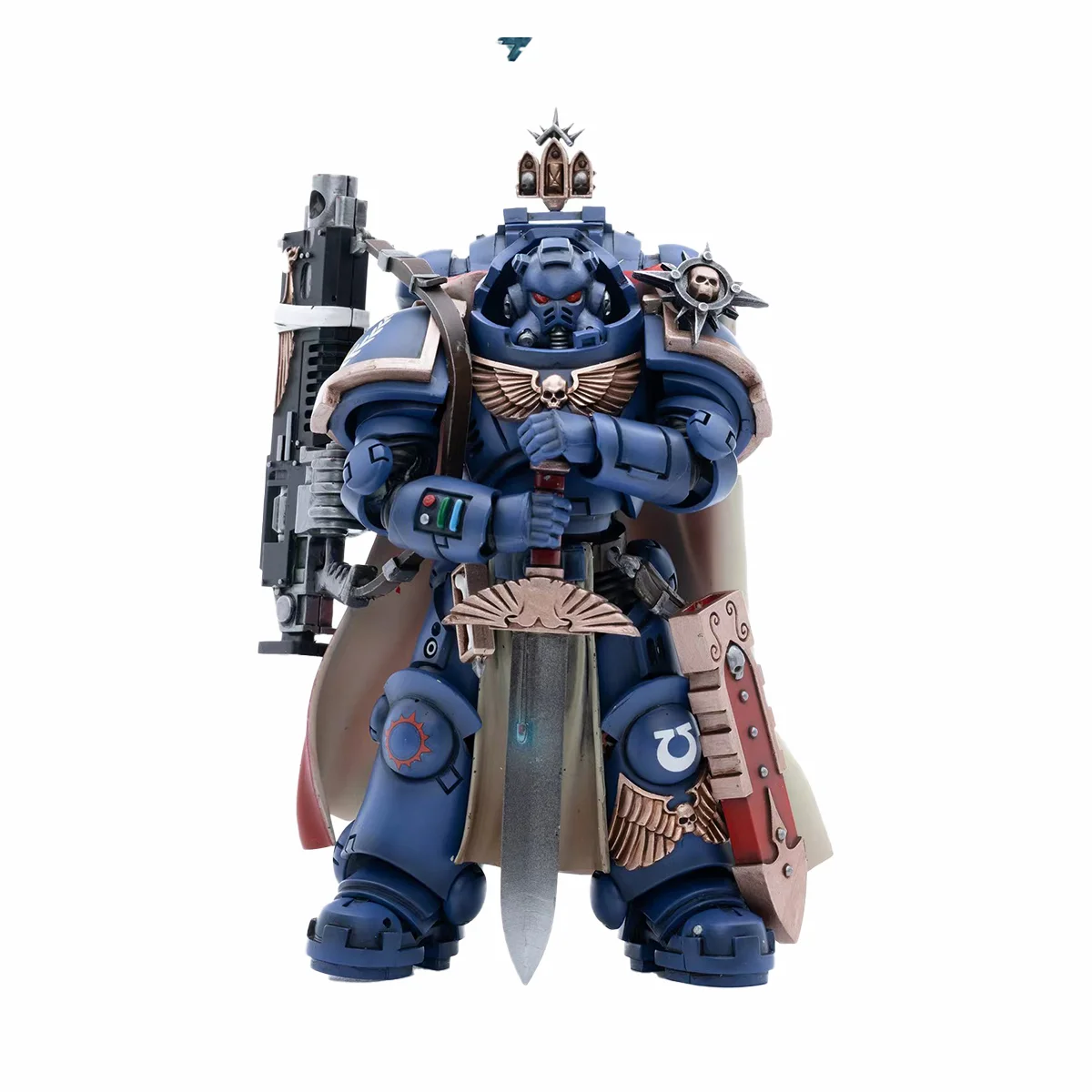 JOYTOY Warhammer 40,000 1/18 figurines d'action capitaine Ultramarines avec fusil à boulon lourd fabriqué par le maître modèle militaire Anime