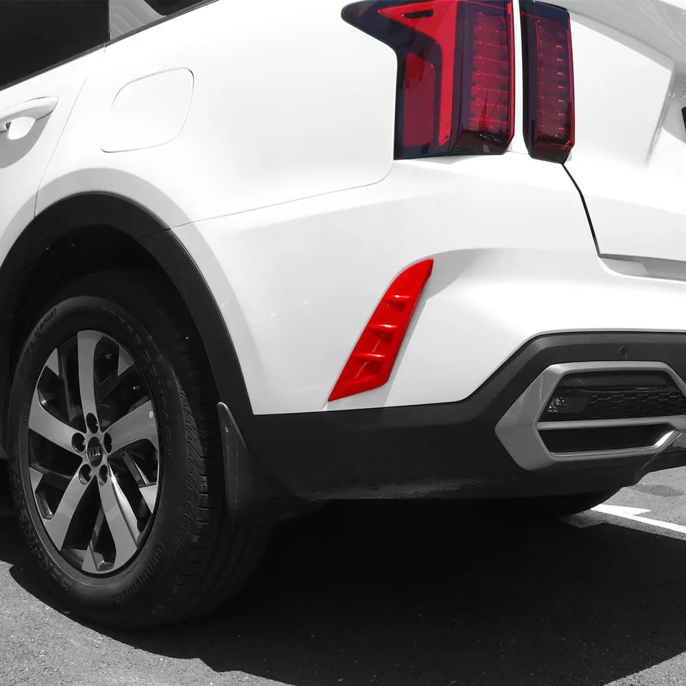 

For Kia Sorento MQ4 2021-2023 Red Exterior Style Rear Fog Lamp Bumper Side Fog Light Lamp Frame Decoration Cover Trim