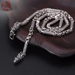 Great Sale S925 Overbearing Dragon Head Necklace for Men and women Retro style Fashion 6mm personality trend fashion jewelry gif